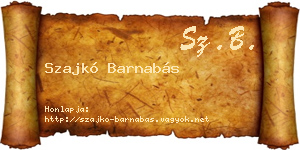 Szajkó Barnabás névjegykártya