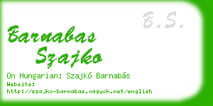 barnabas szajko business card