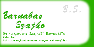 barnabas szajko business card